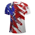 thumbnail image 4 of Aobny Fourth of July T-Shirts Patriotic American Flag Mens Shirt Big & Tall Muscle Short Sleeve Mens Shirt,Blue,L, 4 of 5