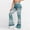 Light Blue, variant on Women High Waisted Flare Leggings Boho Floral Print Hidden Scrunch Bootcut Bell Bottoms Yoga Pants