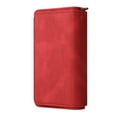 thumbnail image 7 of K-Lion for Moto G Power 2021 ,Retro Classic PU Leather Zipper Card Slots Kickstand Wallet Flip Case Shockproof Full Body Phone Cover with Wrist Strap for Moto G Power 2021,Red, 7 of 7