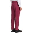 thumbnail image 3 of INSPIRE CHIC Men's Pants Plaid Elastic Waist Stretch Flat Front Dress Pants 38 Burgundy, 3 of 7