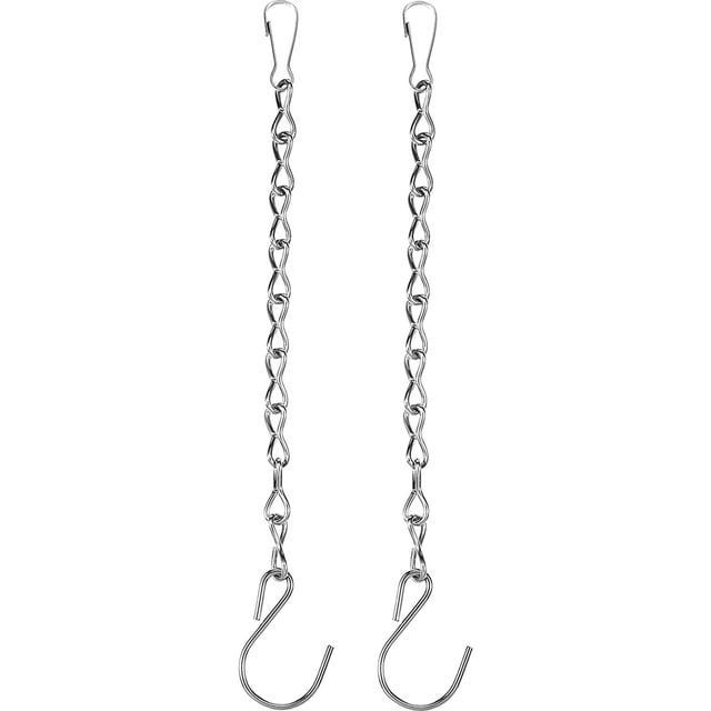 Cadena colgante, cadena negra o plateada, paquete de 2, para alimentadores de pájaros, jardineras, accesorios, linternas, cestas de sueta, campanillas de viento para exterior/interior LYD Suministros de jardín