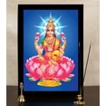 thumbnail image 6 of IBA Indianbeautifulart Indian Goddess Lakshmi On Lotus Showering Money Picture Frame Religious Poster For Wealth & Prosperity Home Decor Ready To Hang Black Wooden Frame, 6 of 7