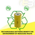 thumbnail image 6 of Exell D Size 1.2V 5000mAh NiCD Button Top Rechargeable Battery, 6 of 7