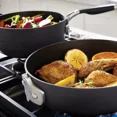thumbnail image 4 of Calphalon AquaShield Nonstick 9‑Piece Space‑Saving Cookware Set, Stackable Pans, Stay‑Cool Handles, Dishwasher‑Safe, 4 of 5