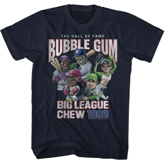Big League Chew Pitcher Hall Of Fame Navy Adult T-Shirt Xl