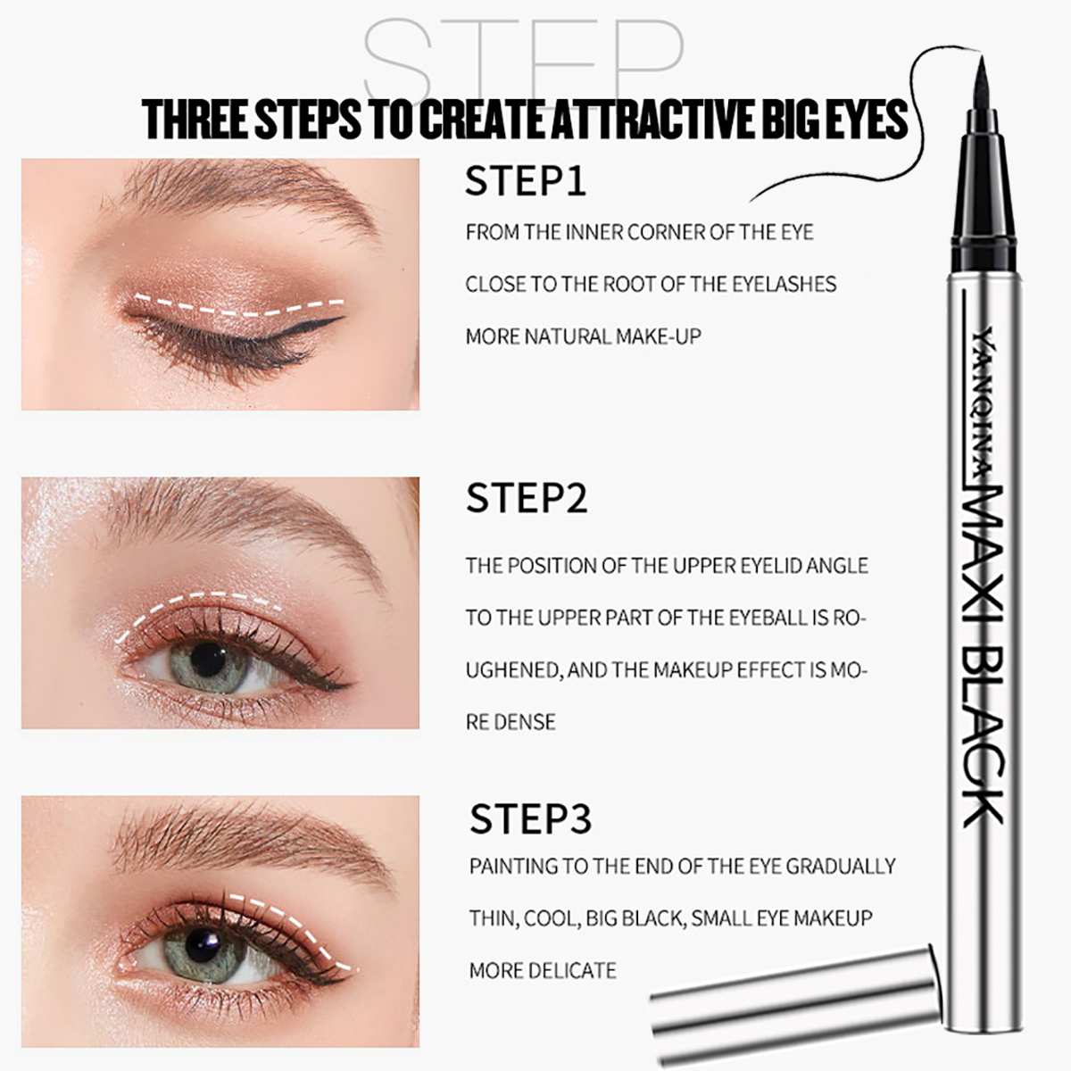 2 in 1 Vibely Mascara 5x Longer Voluminous Eyelashes, Natural ...