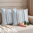 thumbnail image 4 of 2 Pack Outdoor Waterproof Throw Pillow Covers,Classic Vertical Stripes Decorative Square Pillow Case Patio Pillowcases for Chair Couch Sofa 18x18in, 4 of 9