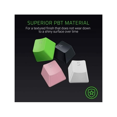 Razer Doubleshot PBT Keycap Upgrade Set for Mechanical & Optical Keyboards: Compatible with Standard 104/105 US and UK layouts - Classic Black