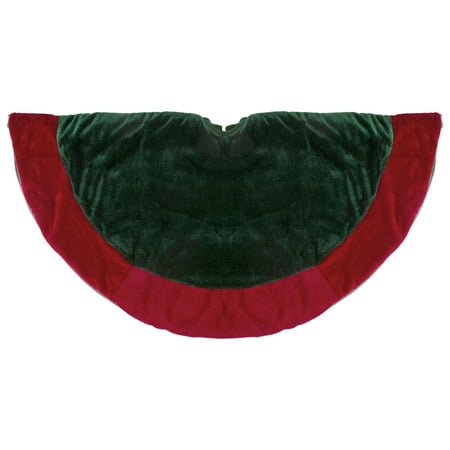 Northlight 26" Traditional Green and Red Velveteen Christmas Tree Skirt - 26