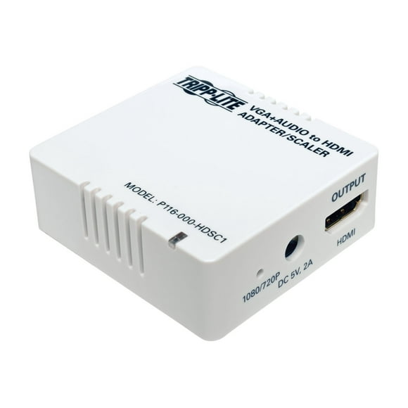 Tripp Lite VGA to HDMI Adapter Converter for Stereo Audio / Video White - Video converter - VGA - HDMI - white