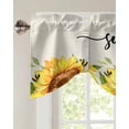 thumbnail image 3 of Tie Up Valance Curtain for Kitchen, Sunflower Bee Leaves on Linen Rod Pocket Short Curtains Adjustable Tie-Up Shade Valances, Summer Sunshine Quote Window Treatment for Bathroom Living Room Bedroom, 3 of 7