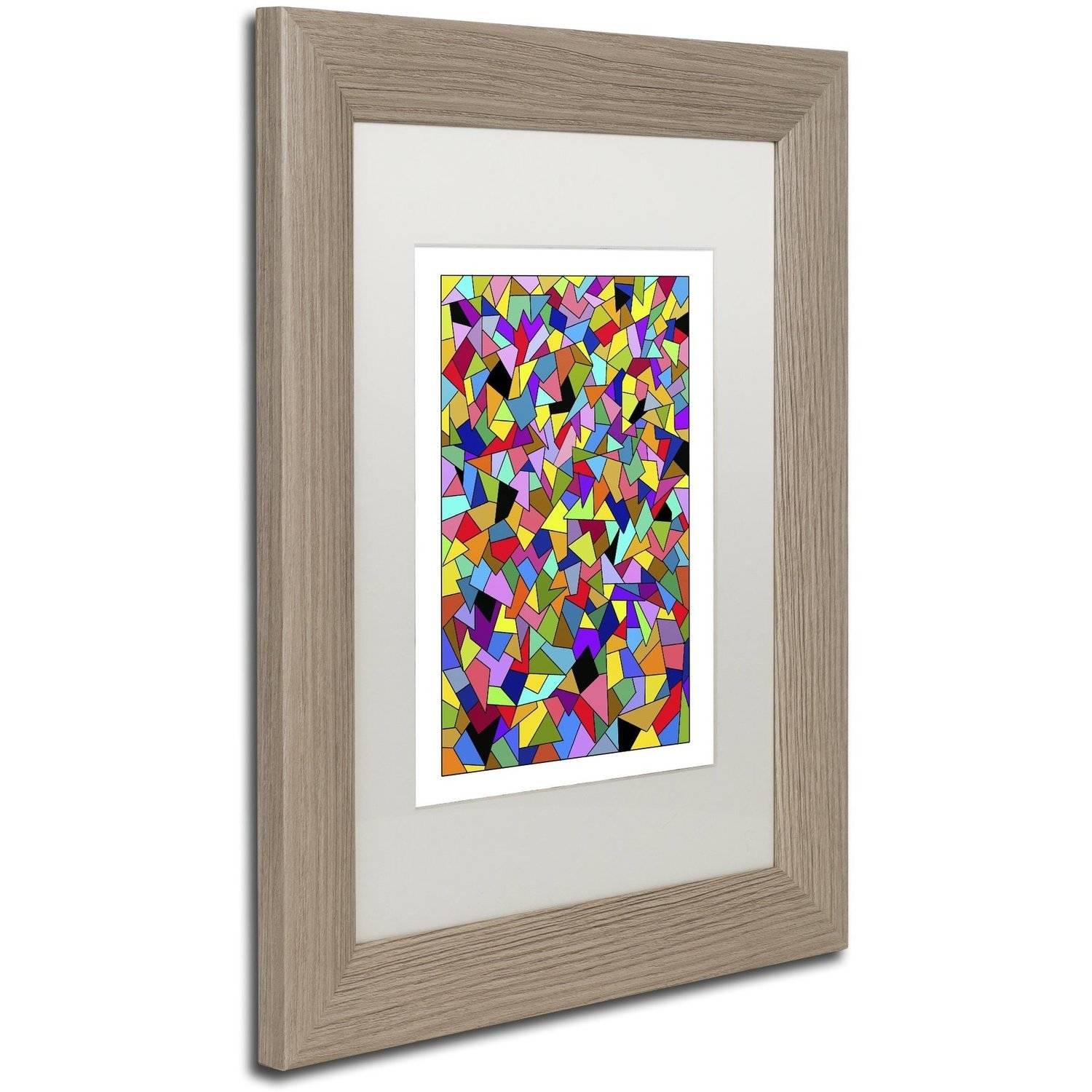 Trademark Fine Art "Shards Colored" Canvas Art by Kathy G. Ahrens, White Matte, Birch Frame