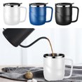 thumbnail image 1 of Taza De Café De Acero Inoxidable De 400 Ml Con Tapas Para Café Y Té De Agua Fría Y Caliente Muyoka Hogar, 1 of 7