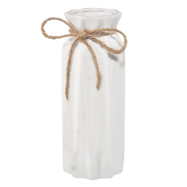 Florero De Cerámica Blanca, Florero Seco Para Decoración Del Hogar Moderno, Apto Para Vestíbulo, Sala De Estar, Chimenea, Dormitorio, Cocina, Regalo Decente De 8,27 Pulgadas De Alto