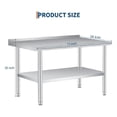 thumbnail image 2 of EastVita Stainless Steel Table 72 x 24 inches Heavy Duty Commercial Work Prep Table with Adjustable Undershelf Backsplash for Restaurant Kitchen Bar and Hotel Garage, 2 of 7