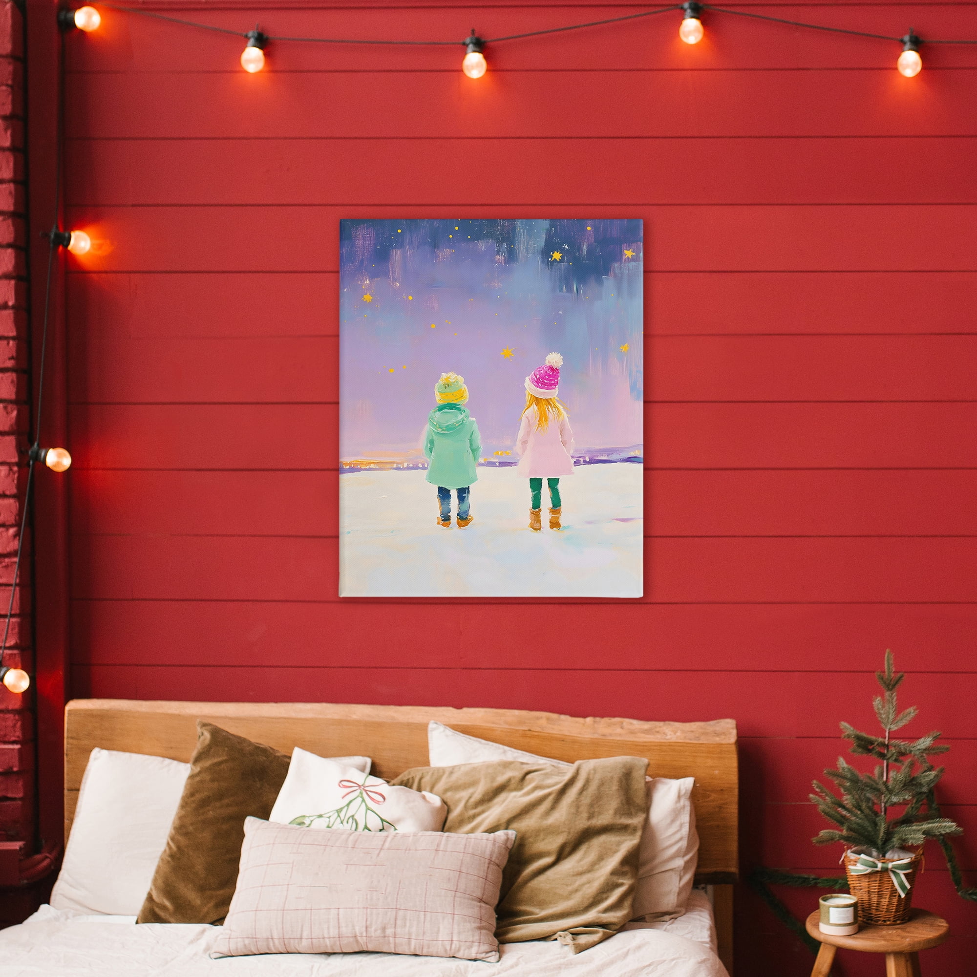 Stupell Industries Children Watching Starry Winter Sky Canvas Wall Art, design by The Prints Vibe
