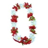 Hawaii Luau Party Artificial Fabric Princess Plumeria Lei Red and White