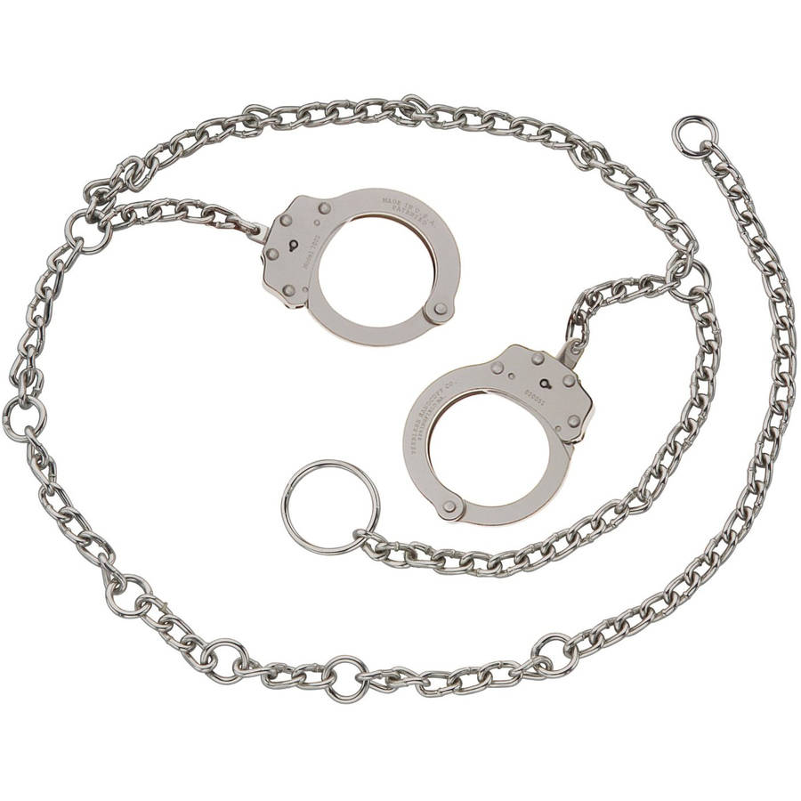 Peerless Handcuff Company 52" Waist Chain with Handcuff at Hip, Nickel
