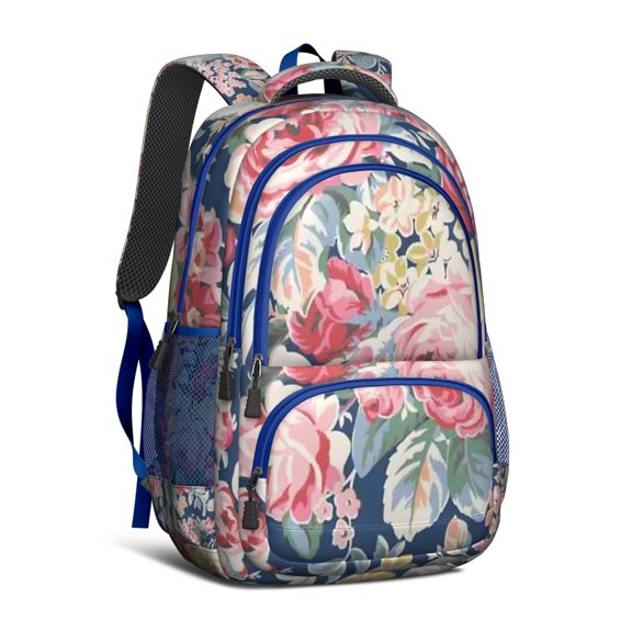 Pioneer Flower Backpack for School,Cute School Bag,Schoolbag with Adjustable Shoulder Straps & Padded Back,16.9 Inch