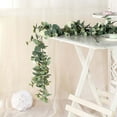 thumbnail image 2 of Efavormart 6 Ft Frosted Green Faux Eucalyptus Garland With Ivory Roses, Flower Garland Backdrop Decor, 2 of 10