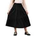 thumbnail image 2 of NAISIBABY Girls Long Skirt, High Waist Flowy Ruffle A-Line Kids Casual Tiered Maxi Skirt Black 10T, 2 of 7