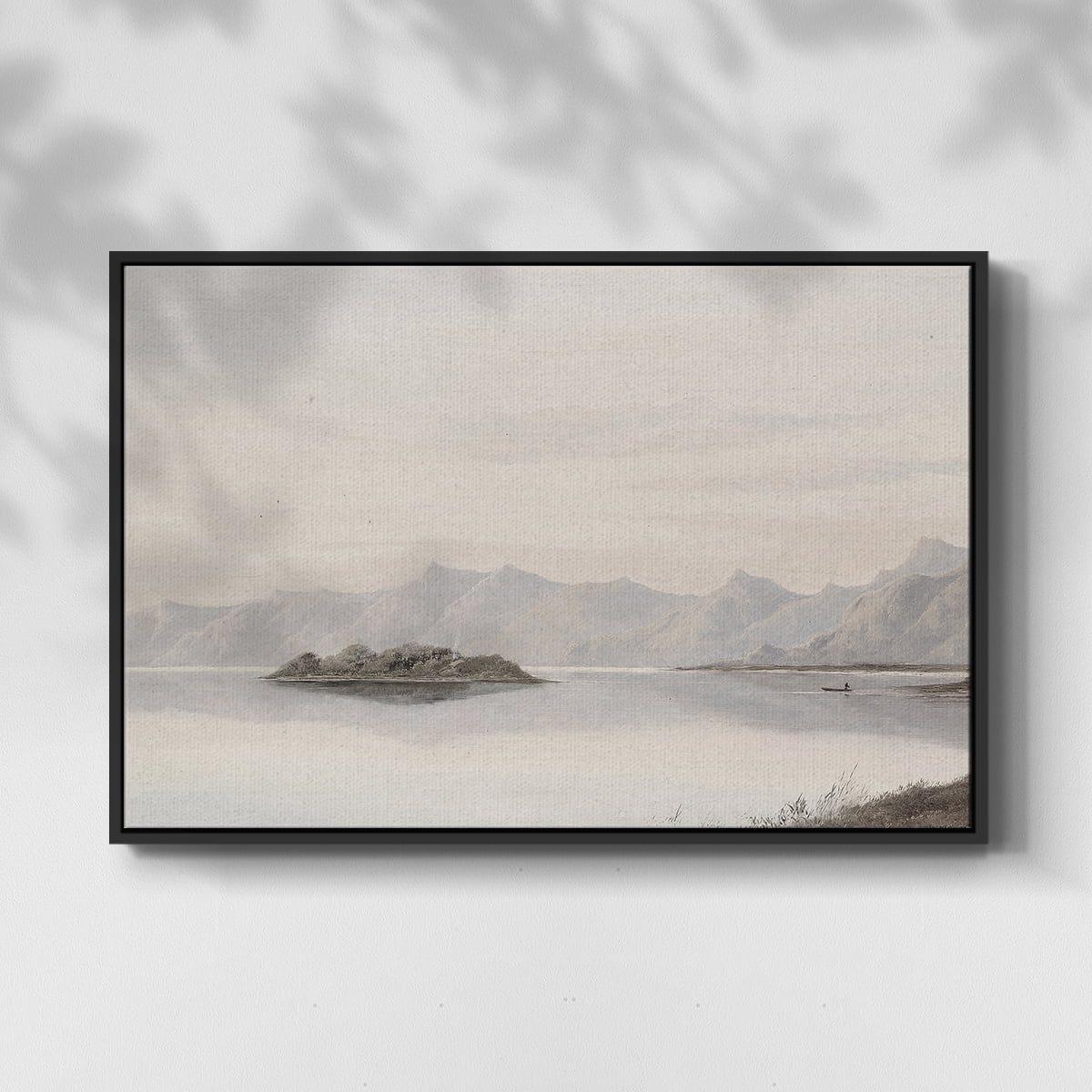 Vintage Landscape-MXI By Wexford Home Framed in Black Wood Gallery Wrapped Canvas 17 in. x 25 in.