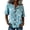 Light Blue, variant on V Neck Blouse for Women Floral Print 3/4 Sleeve Loose Fit Button Down Shirt Casual Going Out Top Dressy Boho Blouse Spring Summer, Pink,XXL