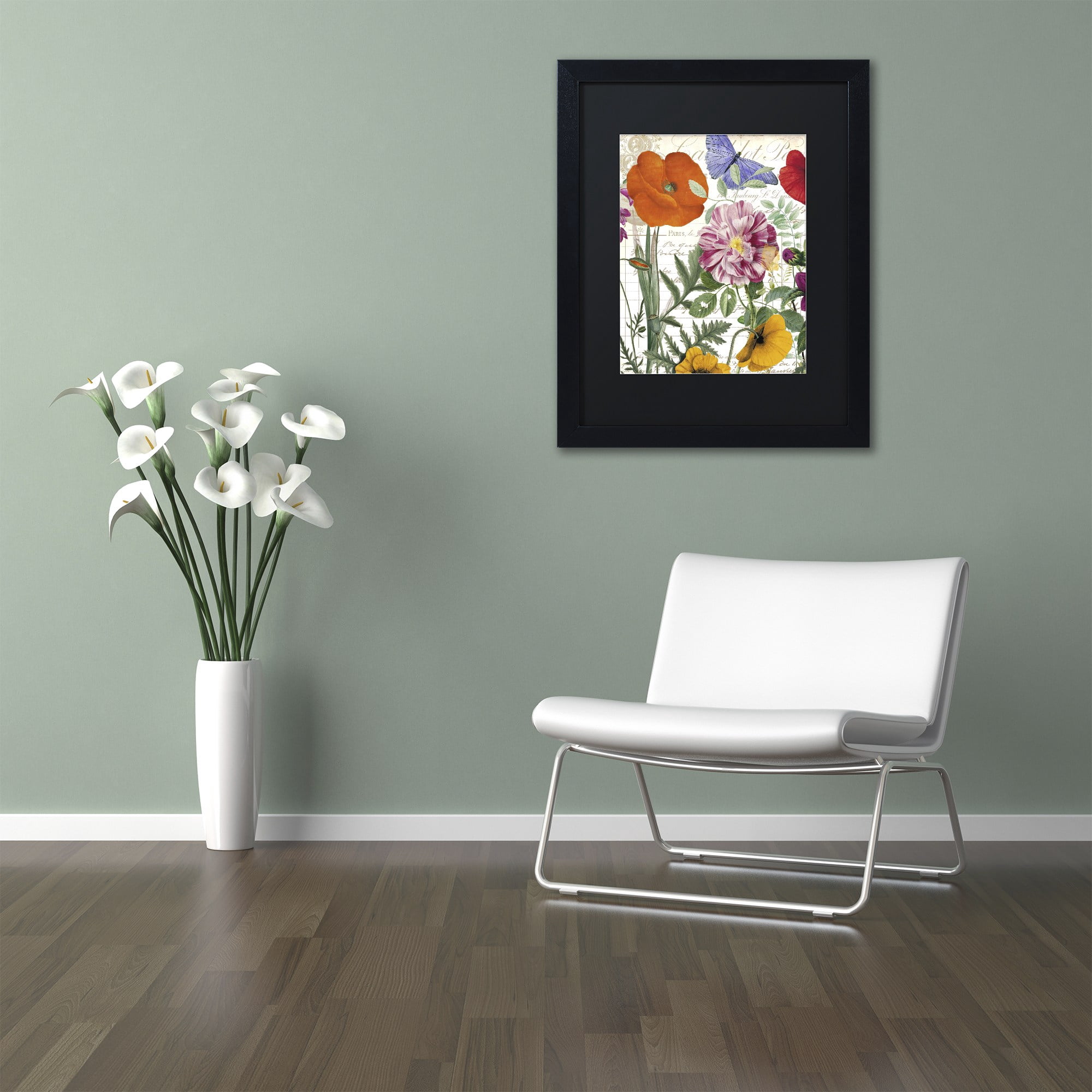Trademark Fine Art "Printemps" Canvas Art by Color Bakery, Black Matte, Black Frame