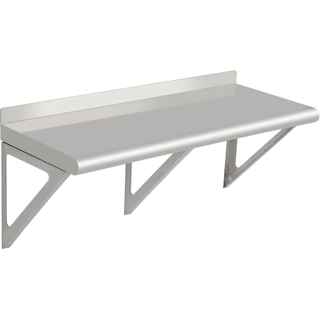 Qinaqin 48 inch Stainless Steel cm de Anchoall Estante NSF Commercial Anchoall-Mounted Shelving Appliance & Equipment Metálico Anchoith a Backsplash y Two Brackets para Kitchen