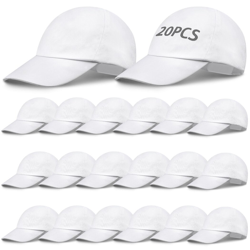 DIY Baseball Hats for Kids, Unisex Blank Baseball Cap, White Baseball Caps with Adjustable Strap