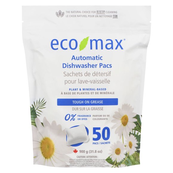 Eco-Max Sachets pour Lave-Vaisselle Automatique Sans Parfum