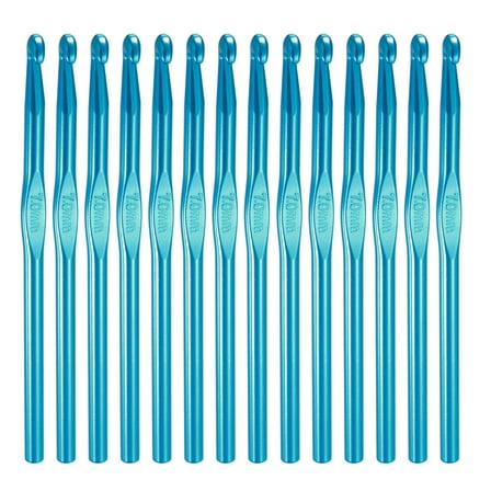 Uxcell Crochet Hook Set, 14Pcs 7mm Aluminum Ergonomic Crochet Needle Light Blue