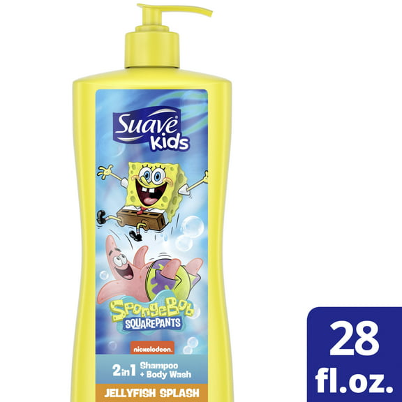 Suave Kids 2-in-1 Shampoo & Body Wash, SpongeBob SquarePants Jellyfish Splash, 28 fl oz