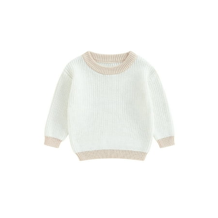

Qtinghua Newborn Infant Baby Girl Boy Knit Sweater Crewneck Pullover Long Sleeve Chunky Sweater Toddler Fall Winter Clothes