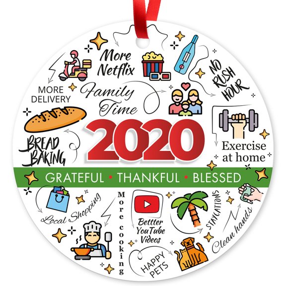 2020 Christmas Ornament, Grateful Thankful Blessed, Great Christmas Gifts Tree Decorations,