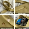 thumbnail image 3 of Nuevo diseño de nicho, bolso de hombro suave, bolso de PU, bolso jiaozi colgante de moda, marrón, 3 of 6