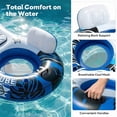 thumbnail image 7 of Gianna 2 Person Inflatable River Float with Removable Cooler and 2 Cup Holders, Supportive Backrest, Durable Handles, Heavy Duty Lake Pool Tube with GRAP Rope，Blue and White, 7 of 7