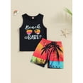 thumbnail image 3 of Hirigin Toddler Baby Boys Shorts Set Seaside Printed Tank Tops and Shorts 2Pcs Little Boy Outfits Summer Clothes Suit, 3 of 8