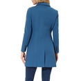 thumbnail image 4 of INSPIRE CHIC Women's Winter Coat Notched Lapel Double Breasted Trench Coat L Blue Gray, 4 of 7