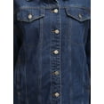 thumbnail image 6 of Unique Bargains Women's Casual Denim Jacket with Oversized Pockets S Dark Blue, 6 of 7