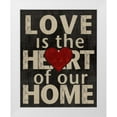 thumbnail image 1 of Wolk, Lisa 12x14 White Modern Wood Framed Museum Art Print Titled - Love is the Heart of Our Home, 1 of 4