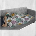 thumbnail image 6 of Artichoke Soft Flannel Fleece Throw Blanket, Vintage Inspired Dotted Backdrop with Black and White Artichokes, Cozy Plush for Indoor and Outdoor Use, 50" x 60", Turquoise Apricot, by Ambesonne, 6 of 6