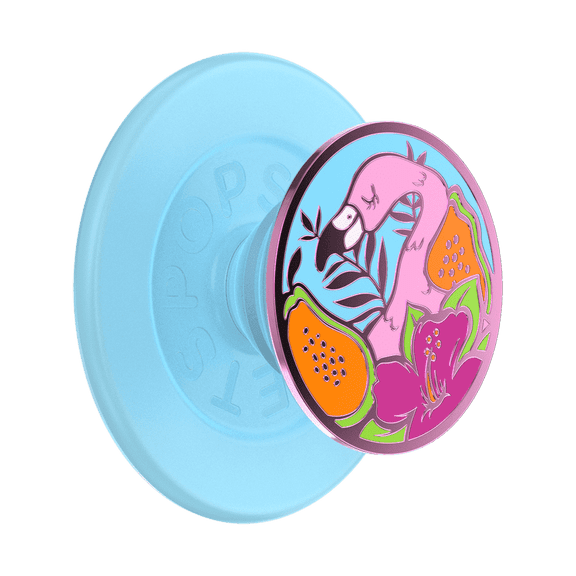 PopSockets MagSafe Phone Grip with Kickstand and Swappable Top - Enamel Flamingo