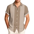 thumbnail image 2 of Hfnxid Mens Summer Button Down Shirt Big and Tall Short Sleeve Shirts Color Block Work Tshirt Summer Cuba Beach Tee, 2 of 7