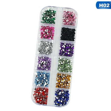 AkoaDa Mixed Jewelry Rhinestones for Manicure Glitter Sequin Stickers Beads Charm Alloy Rivet Diamond Gems DIY Gel Nail Polish Art
