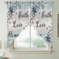 thumbnail image 5 of Blue Texas Star Swag Valances for Windows 2 Pack Vintage Berry Faith Love Home Blue Khaki Wood Grain Swag Kitchen Curtains 36 Inches Long Rod Pocket Short Window Treatment for Kitchen 28"x36", 5 of 9