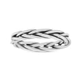 thumbnail image 2 of Celtic Weave Wire Rope Style Ring Band Solid 925 Sterling Silver Thumb Ring Size 9, 2 of 5