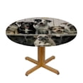 thumbnail image 3 of Orinice Dogs in Bathtub Round Table Cover Stain Resistant Washable 100% Polyester Fiber Perfect for Indoor Outdoor Kitchen Dining Wedding Parties Tablecloth 46-50, 3 of 8