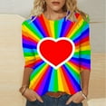 thumbnail image 2 of DDAPJ pyju Valentine's Day Shirt for Women Crewneck 3/4 Sleeve Tee Tops Funny Love Heart Print Trendy Blouses 2026 Multicolor XXXXXL, 2 of 6