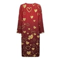 thumbnail image 6 of FOR U DESIGNS Gold Heart Pattern House Dresses for Woman Comfortable House Dresses for Older Women Zip Up Zipper Dusters Robe House Coat with Pockets, S, 6 of 8